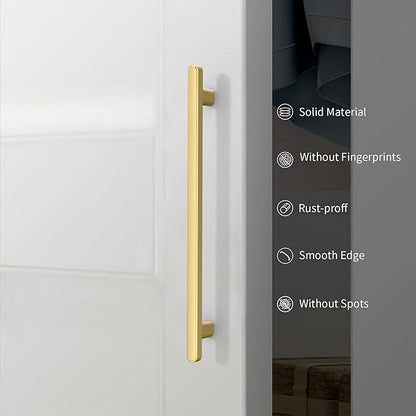 10 Pack 5 Inch(128mm) Kitchen Cabinet Handles Brushed Gold Cabinet Pulls Kitchen Cabinet Hardware Drawer Pulls for Cupboard Wardrobe