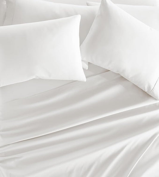 Linen Market Brushed Microfiber King Sheet Set 4 Piece – Oeko-TEX Certified Ultra Soft & Wrinkle-Free - 16" Deep Pocket Sheets - Easy Care King Size - White