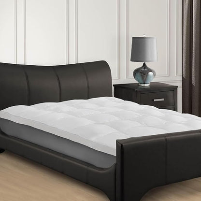 Superior Mattress Topper, Down Alternative, 2 Inch Deep Sized Bed Pillow Top, Comfort Pad, Fluffy Mattress-Topper Protector, Plush Cooling Extra Soft, Hotel Quality, Full, White