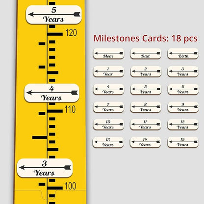 Personalized Growth Chart for Wall, Wooden Height Chart for Kids, Cute Height Measurement for Child/Girls/Boys, Baby and Toddler's Playroom/Kid's Room/Nursery Decor, Flamingo