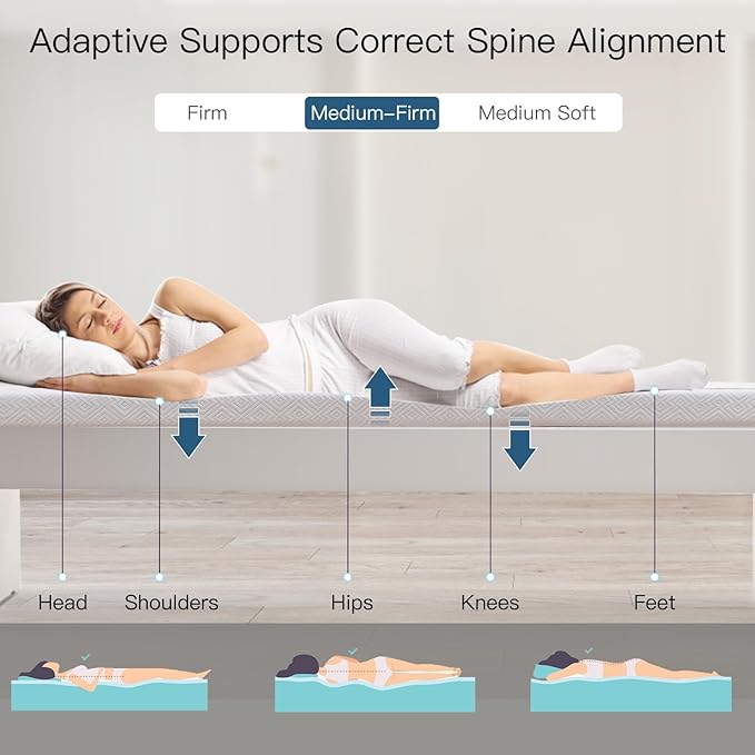 Airensky Queen Mattress Topper, Cooling Gel Infused Memory Foam Topper with Removable Skin-Friendly Cover, Bed Topper for Pressure Relief Back Pain, CertiPUR-US Certified, 2 Inch, 60"x80"