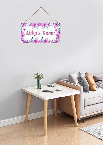 Personalized Sign Flowers Room Décor Kids Room Decor, Planet Theme Little Man Cave Wall Art Decor for Nursery, Door Decor for Toddler Baby Boys Room