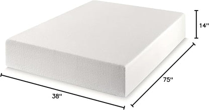 Best Price Mattress 14" Signature Green Tea Memory Foam Mattress, Twin, White