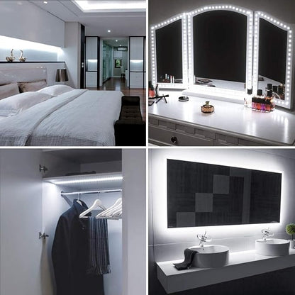 Lepro LED Strip Light, 32.8Ft Dimmable Vanity Lights, 6000K Super Bright LED Tape Lights, 420 LEDs SMD 2835, Strong 3M Adhesive, Suitable for Home, Kitchen, Under Cabinet, Bedroom, Daylight White