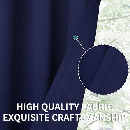 BGment Navy Blackout Curtains for Bedroom - Grommet Thermal Insulated Room Darkening Block Out Curtains for Living Room, Set of 2 Panels (52 x 63 Inch, Dark Blue)