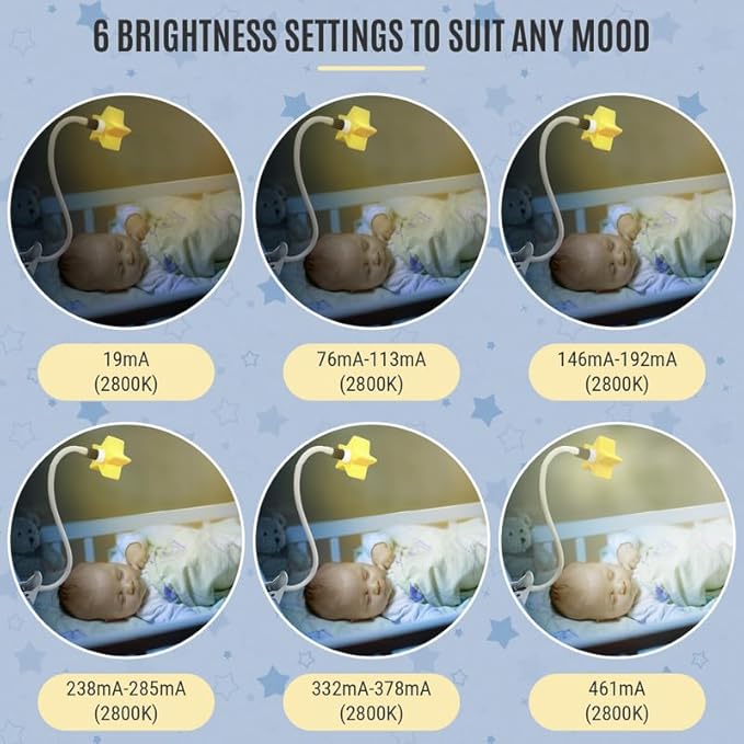 LED Clip On Star Light, Warm & Dimmable Desk Light, Reading Night lamp Newborn Essential for Bedside Bassinet, Nursery Decor, Ideal Baby Gift for Kids Visit The Store