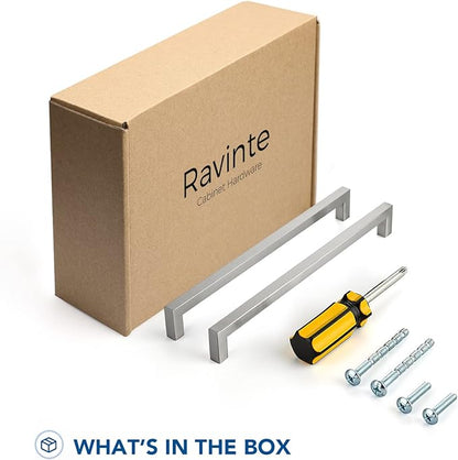 Ravinte 30 Pack Brushed Nickel Kitchen Cabinet Handles 10 Inch Cabinet Pulls Square Kitchen Hardware for Cabinet Drawer Pulls Drawer Handles Come with Screwdriver