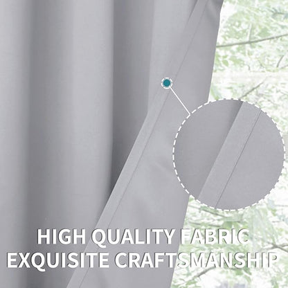 BGment Room Darkening Curtains 72 Inches Long - Grommet Thermal Insulated Drapes Window Treatment Curtains for Bedroom, 2 Panels, 52 x 72 Inch, Light Grey