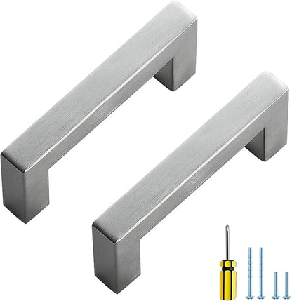 Ravinte 30 Pack Brushed Nickel Kitchen Cabinet Handles 3 Inch Cabinet Pulls Square Kitchen Hardware for Cabinet Drawer Pulls Drawer Handles Come with Screwdriver