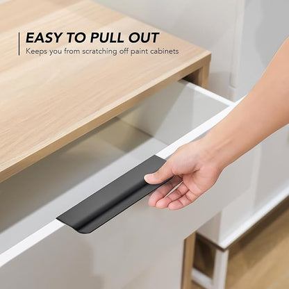 Ravinte Hardware 8 Pack Black Cabinet Handles, 5 Inch (128mm) Finger Edge Pulls, 4 Inch Hole Center, Finger Pulls for Cabinets