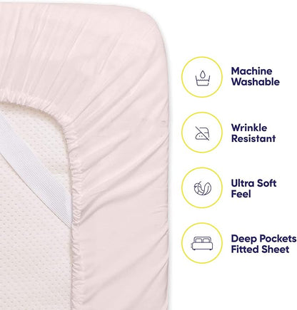 Cal King Size Bed Sheets - 6 Piece 1500 Supreme Collection Fine Brushed Microfiber Deep Pocket California King Sheet Set Bedding - 2 Extra Pillow Cases, Great Value, California King, Pale Pink