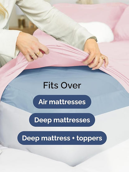 Extra Deep Cal King Sheet Set - 6 Piece Breathable & Cooling Sheets - Hotel Luxury Bed Sheets Set - Easy Fit - Soft, Wrinkle Free & Comfy Sheets Set - Lavender Pink Sheet Set with Extra Deep Pockets