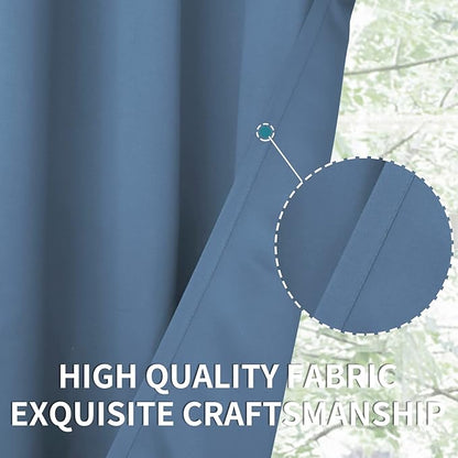 BGment Blackout Curtains - Grommet Thermal Insulated Room Darkening Bedroom and Living Room Curtains, Set of 2 Panels (70 x 63 Inch, Denim)