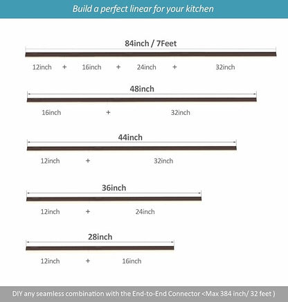 Under Cabinet Lighting Plug in, 24 Inch 2 Pcs, Linkable AC120V 3CCT 3000K/4000K/5000K Ultra Slim, LED Under Cabinet Lights for Counter Light, Kitchen, Shelf, Sink, Workshop, Desk, Bronze