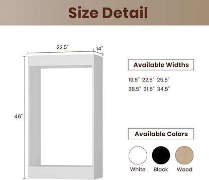 ROOMTEC 22.5" Double Hanging Closet Unit, Modular Closet System with Hanging Rod, Wardrobe Organizer for Bedroom or Walk-in Closet, Wall Mounted, Customizable Clothes Storage Unit, White