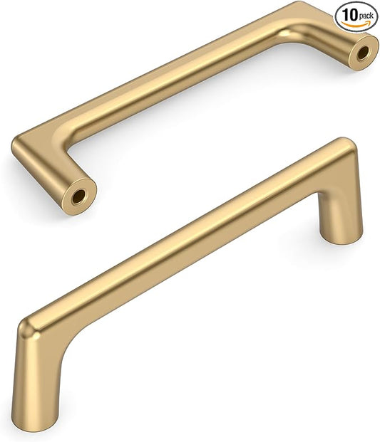 Amerdeco 10 Pack Champagne Bronze Cabinet Pulls 3.75 Inch(96MM) Hole Centers Kitchen Cabinet Handles Hardware Kitchen Handles for Cabinets Cupboard Handles Drawer Pulls ZH0041