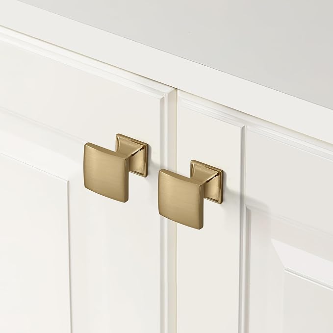 khtumeware 20 Pack 6-1/4 Inch Cabinet Handles Brushed Brass/Brushed Gold Drawer Pulls Cupboard Handles