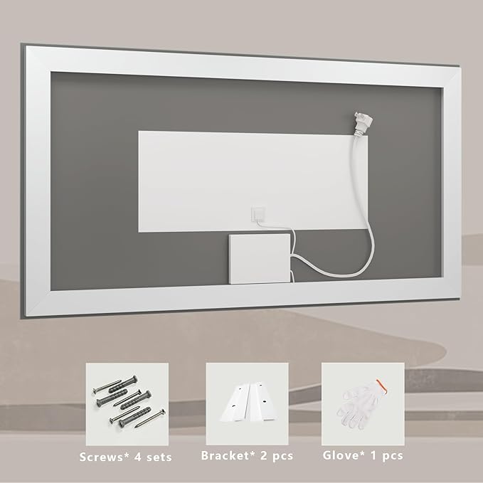 60x30 Lighted Bathroom Mirror for Wall, LED Illuminated Vanity Mirror with Lights, Dimmable, Anti-Fog, ETL Listed (Backlit and Front Lighted)