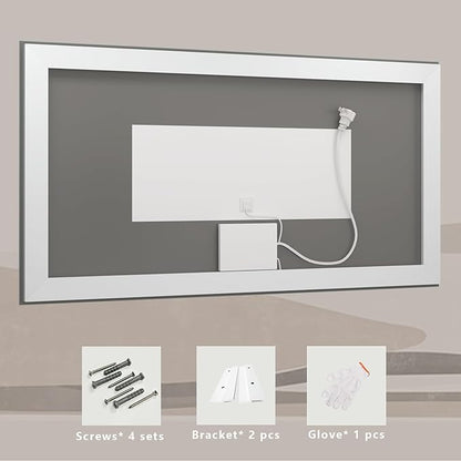 Led Lighted Mirror for Bathroom Wall 72X36, Large Vanity Mirror with Lights, Dimmable, Anti-Fog, ETL Listed (Front lit and Backlit)