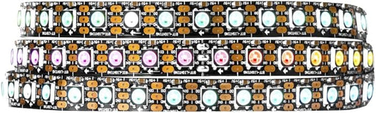 BTF-LIGHTING WS2812B IC RGB 5050SMD Pure Gold Individual Addressable LED Strip 3.28FT 100LED 100Pixel/m Flexible Full Color IP30 DC5V for DIY Chasing Color Project(No Adapter or Controller)