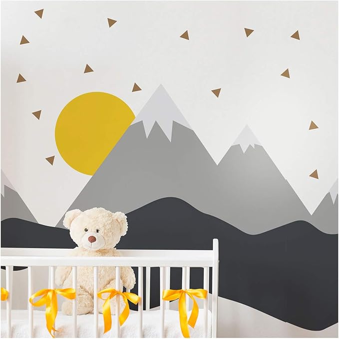 Children's Wall Sticker for Baby's Room Decoration – Giant Scandinavian Mountains Nordika – H 80 x L 120 cm