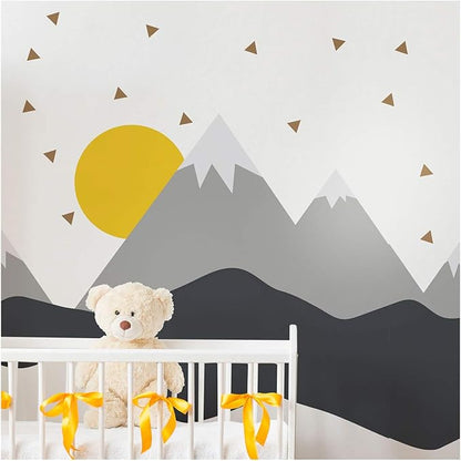 Children's Wall Sticker for Baby's Room Decoration – Giant Scandinavian Mountains Nordika – H 80 x L 120 cm