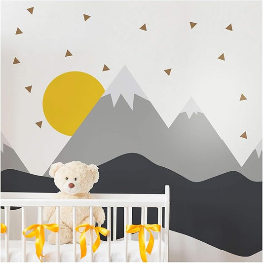 Children's Wall Sticker for Baby's Room Decoration – Giant Scandinavian Mountains Nordika – H 80 x L 120 cm