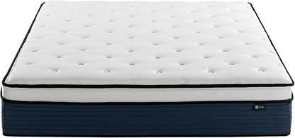 ZINUS 10 Inch Comfort Support Hybrid Mattress [New Version], Queen, Fiberglass Free, Medium Plush, Motion Isolation, Certified Safe Foams & Fabric, Mattress in A Box