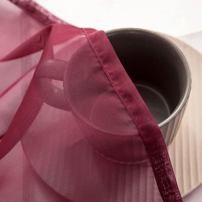 MIULEE Christmas Sheer Window Scarf Valance, Voile Topper Long Window Treatment, Wedding Arch Drapes for Ceremony Canopy Bed, Swag Curtain Scarf Decoration One Panel, 54 x 144 Inches Long, Maroon Red