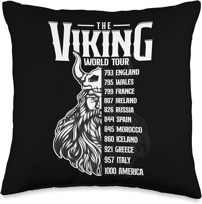 Viking Culture Nordish Symbols Scandinavian Warrior Throw Pillow