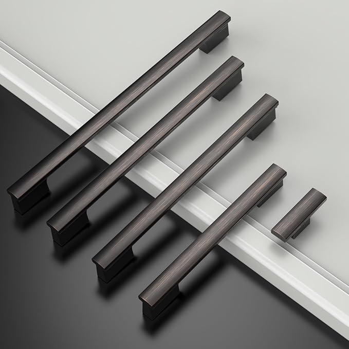 Asidrama 10 Pack 3 Inch(76mm) Oil Rubbed Bronze Kitchen Cabinet Handles, Cabinet Pulls Kitchen Cabinet Hardware for Cupboard Drawer Pulls