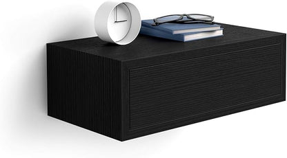 Mobili Fiver, Riccardo Floating nightstand, Ashwood Black, Made in Italy