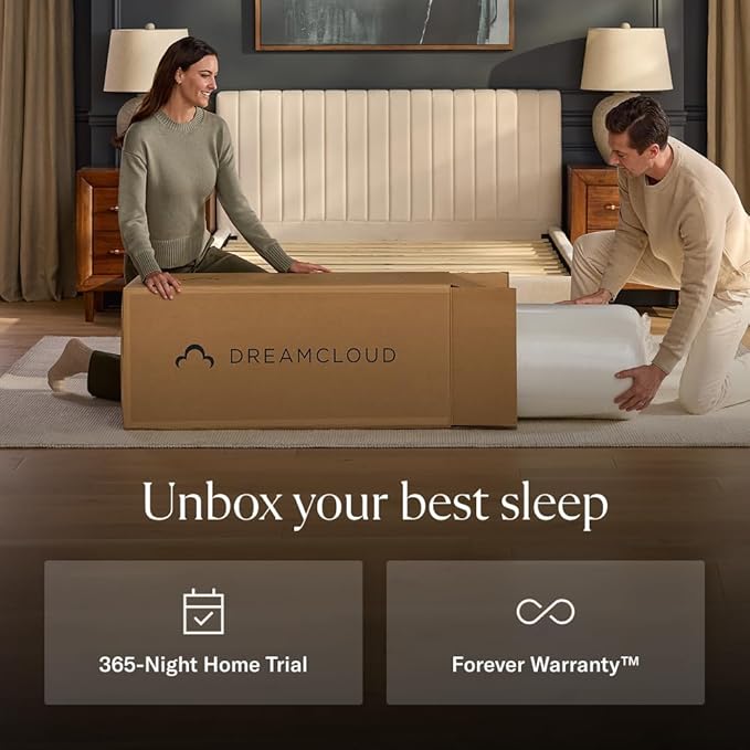 DreamCloud Ultra 15" Full Mattress - Luxury Hybrid Gel Memory Foam - 365 Night Trial - Fiberglass Free - Forever Warranty - Mattress in a Box - CertiPUR-US® Certified