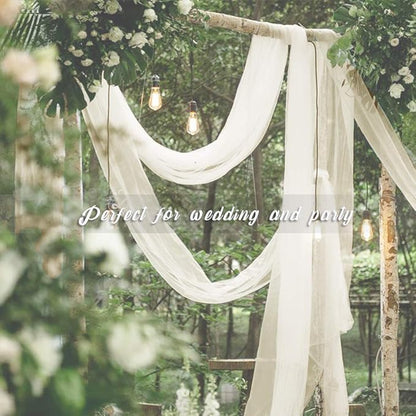 NICETOWN Sheer Bed Canopy Scarf Valances 216 Long - Home Decoration Voile Scarf Valance Topper for Wedding, Party, Venue, Celebration Decoration, DIY (1 Piece, W60 x L216, Off White)