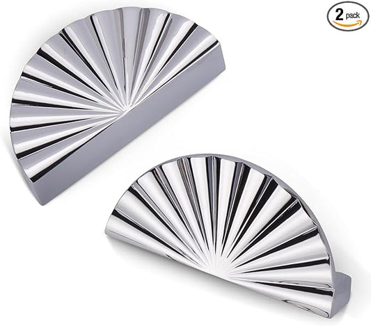 2 Pack 3 Inch (76mm) Polished Chrome Cabinet Pulls Cup Flat Drawer Handles Kitchen Cupboard Pull Bathroom Dresser Sunflower Handle Unique Hardware for Furniture Door Wardrobe Hardware TYH-BC-2