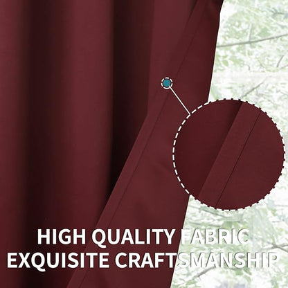 BGment Blackout Curtains for Bedroom - Grommet Thermal Insulated Room Darkening Curtains for Living Room, Set of 2 Panels, Each 55 x 69 Inch, Burgundy Red