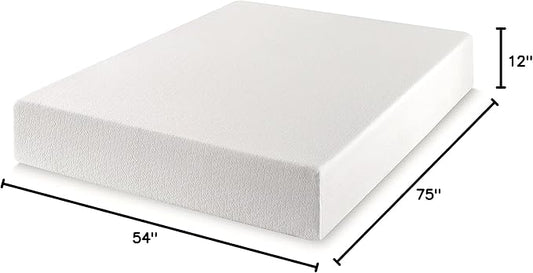 Best Price Mattress 12 Inch Full Mattress Bed-In-A-Box, Green Tea Memory Foam, White