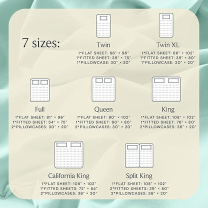 LuxClub 5 PC Sheet Set Bed Sheets Deep Pockets 16" Eco Friendly Wrinkle Free Cooling Machine Washable Hotel Bedding Silky Soft - Aquamarine Split King
