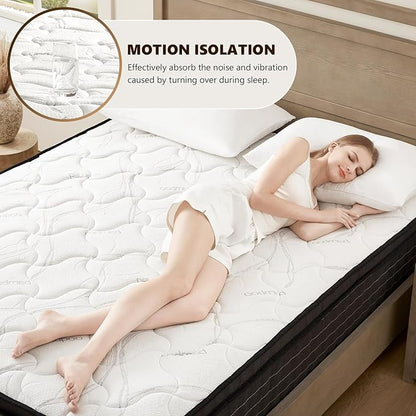 Mattress Queen Size 14 Inch - Memory Foam Hybrid Mattress for Pressure Relief & Motion Isolation - Medium Firm Queen Mattress with Pocketed Coils Breathable Bamboo Cover Certipur-Us Certified