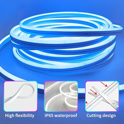 66Ft Neon Rope Lights,Flexible Led Rope Light Control with App/Remote,Multiple Modes Rope Lights,IP65 Outdoor RGB Led Neon Light Waterproof,Music Sync Gaming Led Neon Light Strip for Bedroom