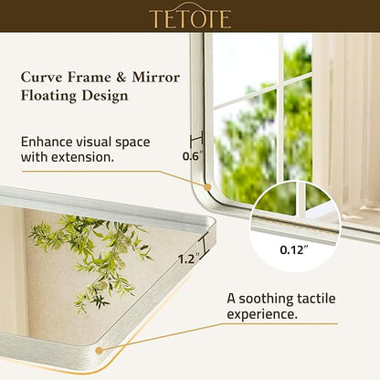 TETOTE Brushed Nickel Bathroom Mirror 20 x 30 Brushed Nickel Metal Framed Bathroom Mirror, Tempered Glass, Modern Farmhouse Wall Mounted Mirror for Decorative(Horizontal/Vertical)