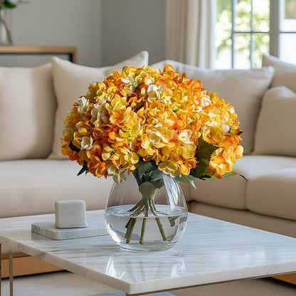 10PCS Faux Hydrangea Flower Hydrangea Artificial Flowers Hydrangea Bouquet Faux Flower Table Centerpieces for Home Wedding Bridal Bouquet Office Party DIY Floral Decor