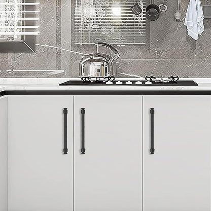 10 Pack 6-1/4 inch(160mm) Matte Black Cabinet Handles and Pulls - Drawer Handles for Kitchen and Dresser