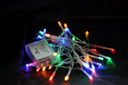 Karlling Battery Operated Christmas Lights,13 ft Short Clear Wire String Led Twinkle Fairy Light for Small Mini Xmas Tree and Wedding Party Indoor/Outdoor Decoration(Multicolor,20 Pack)