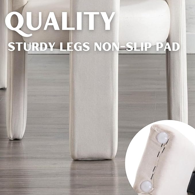 Modern Barrel Dining Chairs Set of 5, Linen Upholstered Accent Side Chair with Arms Comfy Makeup Vanity Chairs, Dining Living Room Kitchen Chairs, Beige
