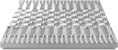 Mellow 3 Inch 5-Zone Memory Foam Mattress Topper with Plant-based Infusion and Moisture Control, CertiPUR-US Certified, King,Grey
