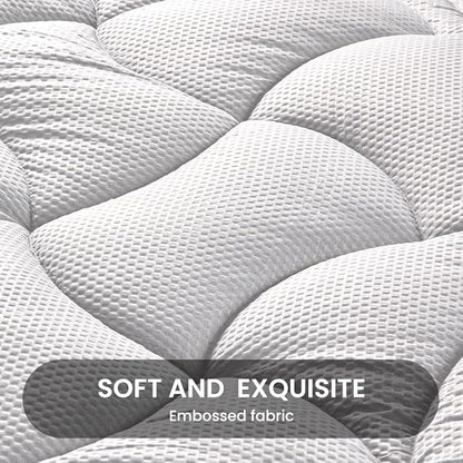 SLEEP ZONE Cooling Queen Mattress Topper for Single Bed, Premium Zoned Quilted Mattress Pad, Fitted Mattress Protector Cover, Machine Wash Durable, Deep Pocket 8-21 inch (Silver Grey, Queen)