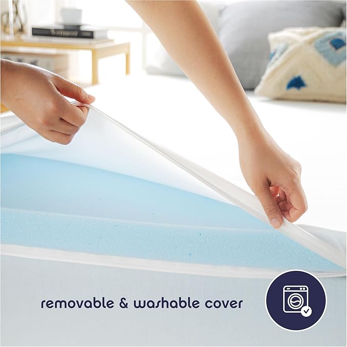 Best Price Mattress 3 Inch Gel Memory Foam Mattress Topper with Cover, CertiPUR-US Certified, Dorm Essentials, Twin XL