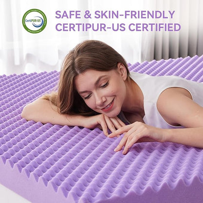 SINWEEK 1.5 Inch Egg Crate Memory Foam Mattress Topper Twin XL, Twin Extra Long Mattress Pads for College Dorm Single Bed, Pressure Relieve CertiPUR-US Certified, 39x80 Inches