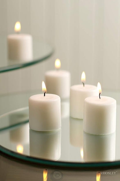 Hosley Set of 30 Unscented Ivory Votive Candles – Bulk Pack, Clean-Burning, Long-Lasting 10-12 Hour Burn Time – Ideal for Weddings, Home Décor, Spa, and Events